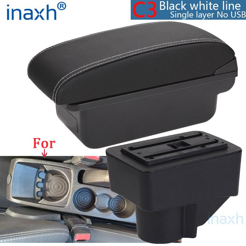 For Ford Fiesta Armrest Car Storage Box For Ford Fiesta 3 Car Armrest Box 2011-2018 Accessories PU Leather easy installation