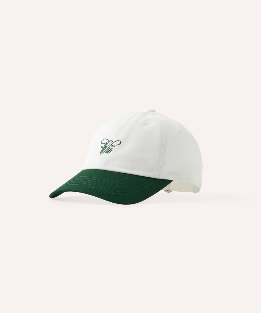 Bibeleude Embroidered Cotton Two-Tone Ball Cap 002 White & Green