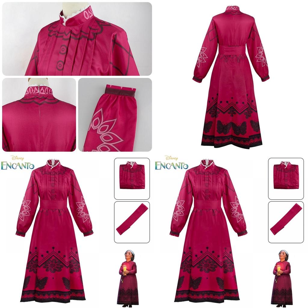 Incantevole Costume Cosplay di Encanto Mirabel Nonna Abuela Alma per la Festa di Halloween