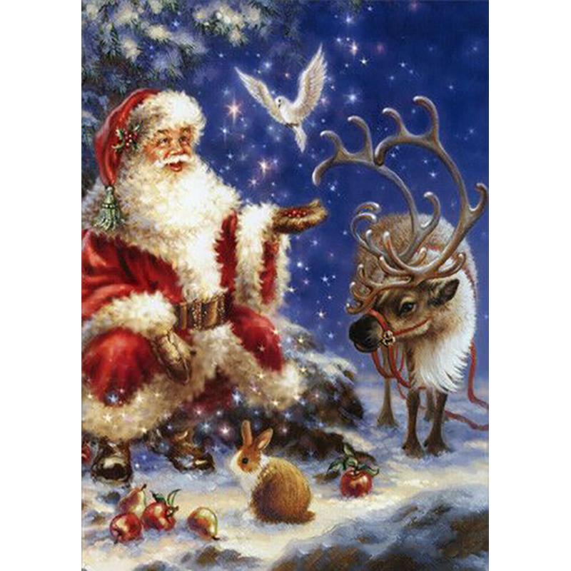 DIY Santa Claus 5D Diamond Painting Full Round Drill Cartoon Diamond Embroidery Christmas Gift Cross Stitch Wall Art Home Decor