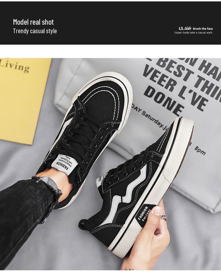 Men's Plus Size Summer Canvas Skateboard Shoes - Non-Slip, Thick Sole, Breathable, Casual Sports