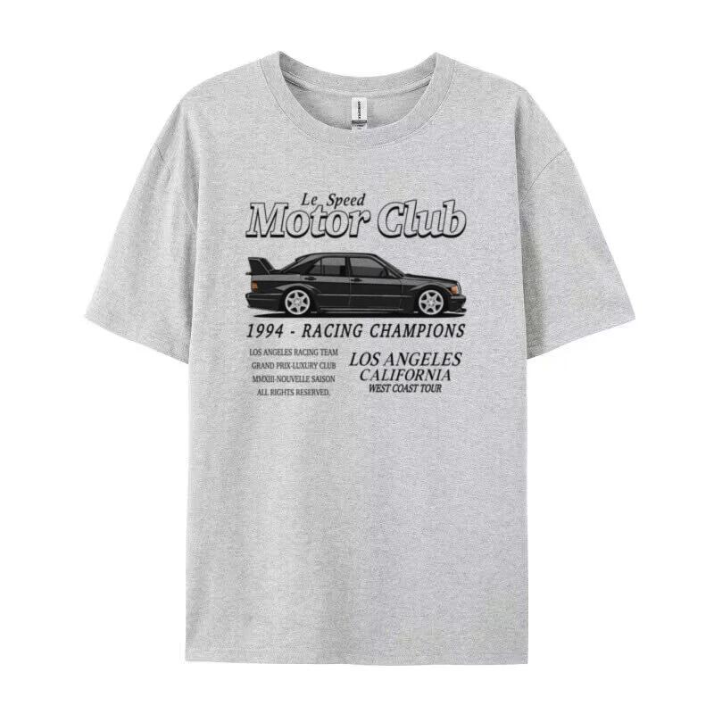 FeUnisex Motorradclub Kurzarm Grafik T-Shirts Retro Rennwagen T-Shirt Übergroß Grunge Streetwear T-Shirts Damen Mode Kleidung