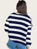 Women's Plus Size Color Block Striped Crew Neck Pullover - Autumn 2025 Collection