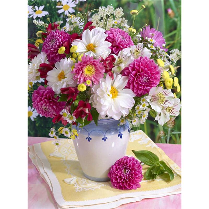 Diy Flower 5D Diamond Painting Full Round Drill Cross Stitch Diamond Mosaic Rose Rhinestone Diamond Embroidery Home Decor