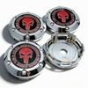 4pcs Skull Logo Badge Emblem Car Wheel Center Caps 66MM Clips 62MM Rim Hubcaps Dust Cover Wheels Cap Hub Replace Car Accessories