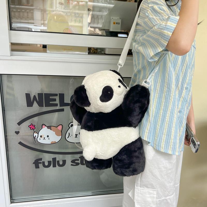 Panda Plush Adorable School Bag Versatile Carry Material Children Teens Bags