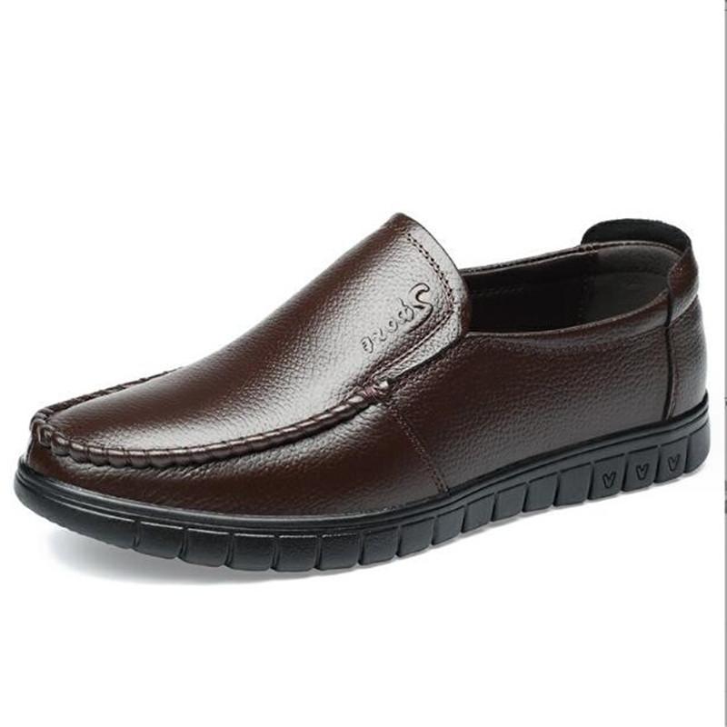 Fashion Genuine Leather Men Shoes Casual Luxury Brand Soft Mens Sneakers Breathable Lace Up Moccasins Male Driving Shoes Zapatos Hombre