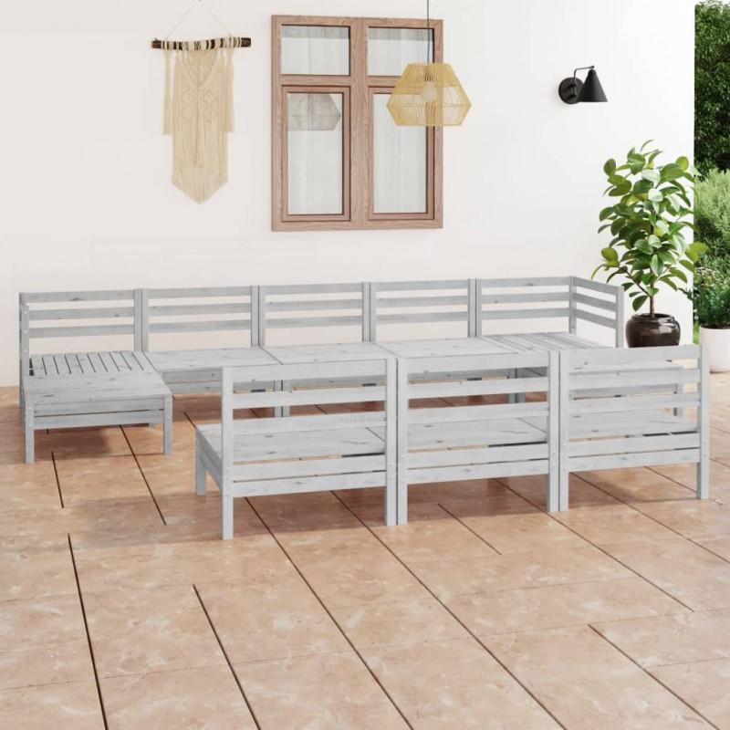 Day and Night - Day and Night Garden Furniture Set 10 Pieces Solid White Pine Wood