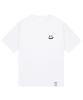 Graver [Unisex] Pixel Small Drawing Smile Short Sleeve T-Shirt_White/Black Logo