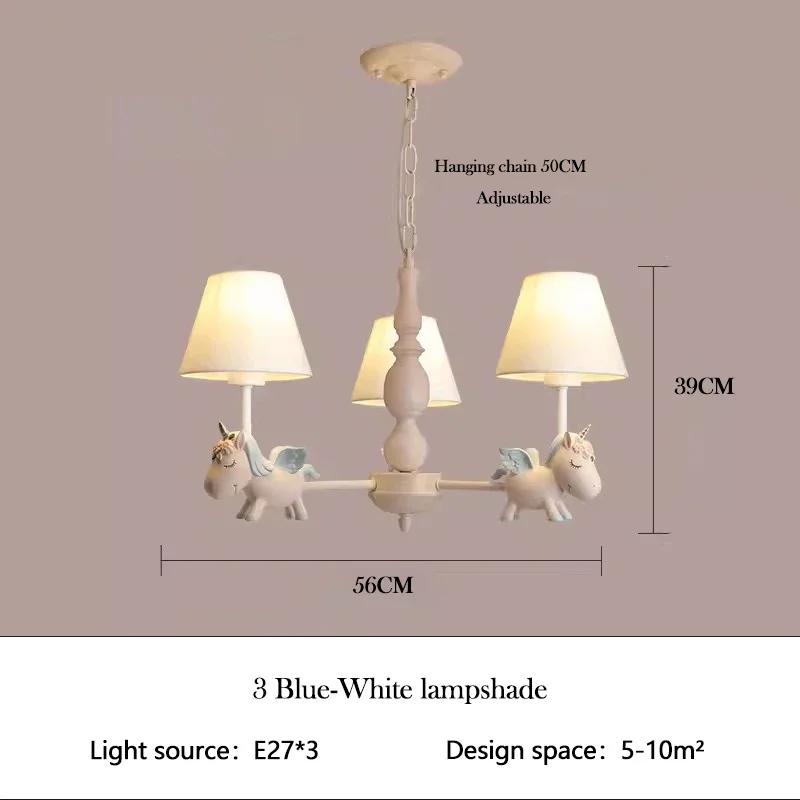 

Nordic Warm Romantic Baby Room Princess Room Girl Bedroom Chandelier Cute Children s Room Chandeliers LED Rotating Pegasus Lamps 3 color temperature