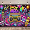 1 Stück Retro 80er Jahre Hintergrundstoff Banner geeignet für Mottopartys Jubiläen Feiertagsfeiern