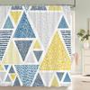 Tenda da Doccia Impermeabile con 12 Ganci Tende da Bagno Stampate Geometriche Classiche Tessuto in Poliestere Colorato Decorazione per Vasca da Bagno