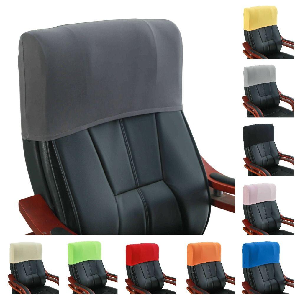 Solid Color Office Chair Backrest Cover Dustproof Elastic Chair Back Protector Comfortable Stretchable Chair Head Cover