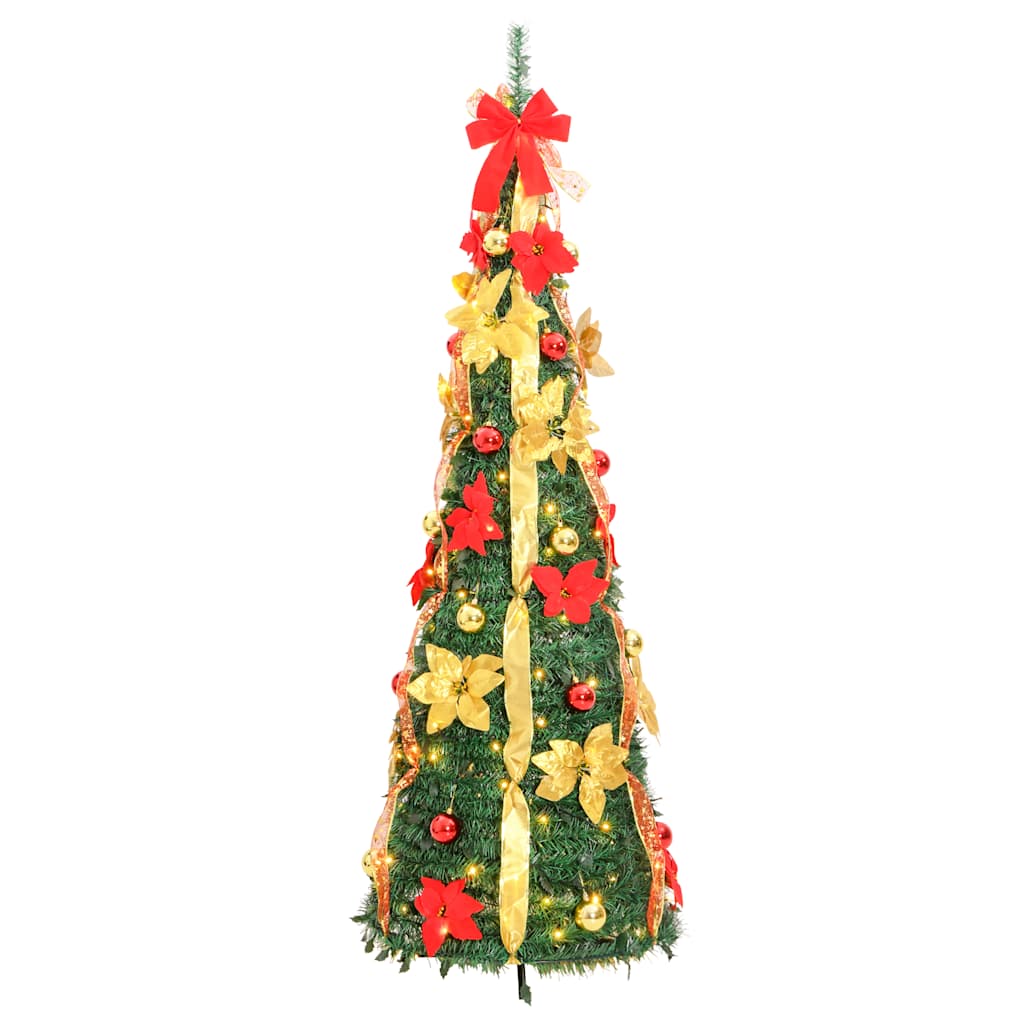 Pop Up Artificial Christmas Tree with 50 LEDs Green 120 Cm