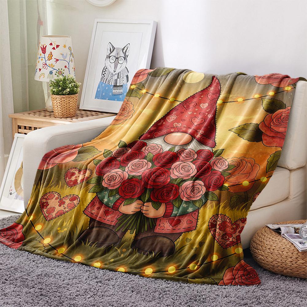 1 Stück Valentinstag Druck Flanelldecke, Hohe Qualität, Bequem für Alle Jahreszeiten, Heimdekoration, Perfekt für Weihnachten, Geburtstagsgeschenk