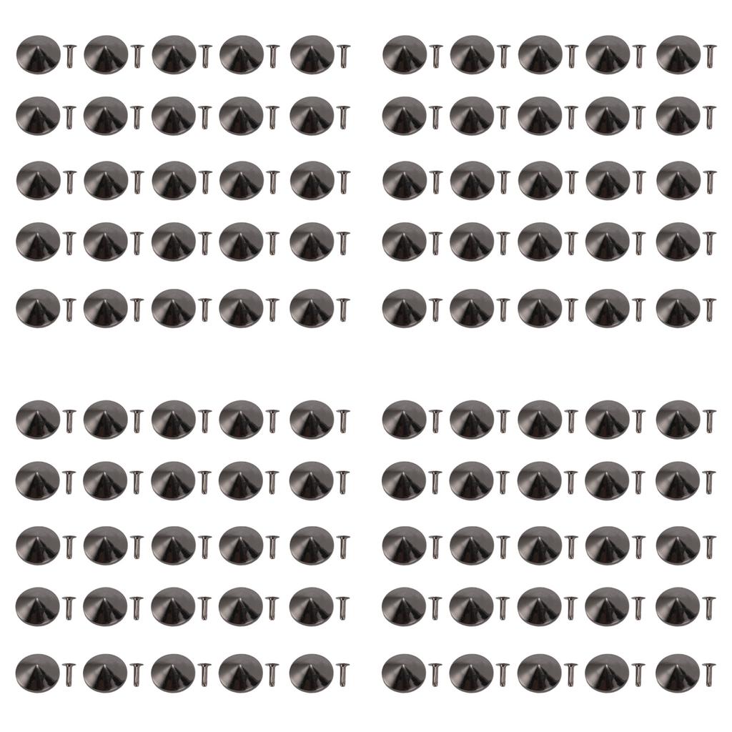 100 Sets Pilznägel Nieten 25mm DIY Verchromte Eisen Kegelspikes und Nieten Pilzkopf Nieten für Reparaturen