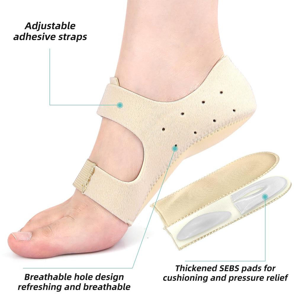1 Pair Heel Protectors Cups With Arch Support For Plantar Fasciitis - Heel Cups For Women Men, Heels Spur Pain Relief