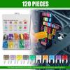 120PCS Car Mini Fuse Kit & Fuse Puller Tool,Colorful Car Fuses Assortment Kit for Size (35A 30A 25A 20A 15A 10A 7.5A 5A 3A 2A),Replacement Cars Mini