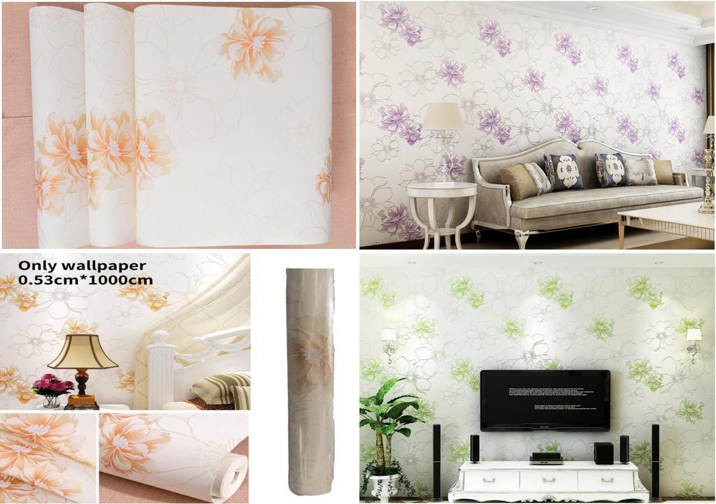 Euro Style Garden Wall Covering With 3d Embossed Texture For Living Room