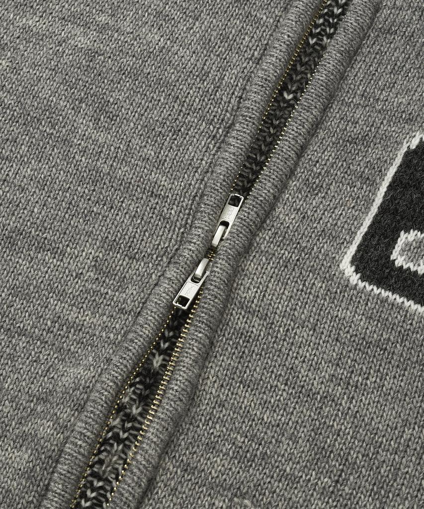 LMR Channony Wool Cowichan Knit Zip-Up Grey