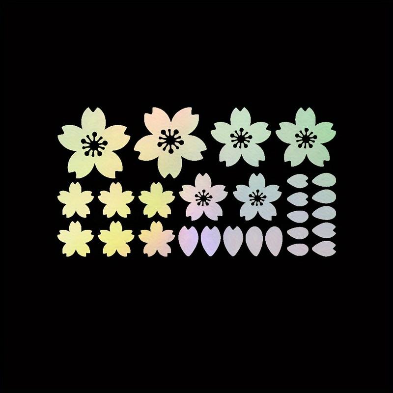 27 Stück Kirschblüten Autoaufkleber Sakura Decals Vinyl Wasserdicht Tuning Auto Zubehör für Windschutzscheibe Fenster Motorrad