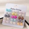 18-Piece Geometric and Pearl Stud Earring Set - Trendy European & American Style
