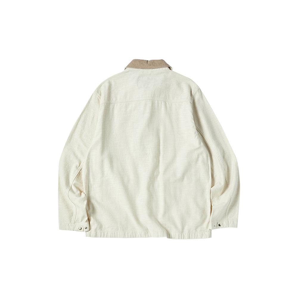 Outdoor Products Corduroy Collar Zip-Up Jacket (Ivory)