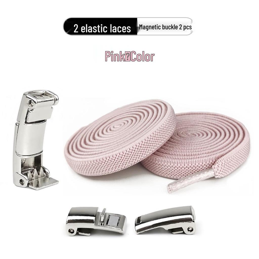 Magnetic No-Tie Elastic Shoelaces and Buckles