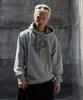 Applique Embroidery Hoodie Melange Grey