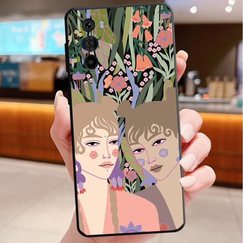 Women Flowers Russian Phone Case For Motorola Edge 60 50 40 Pro 60 50 40 30 Ultra Neo Fusion Moto G Play G Stylus G Carcasas