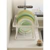 1PC Drainage Rack 33.5*23*14cm White Dish Rack With Tray Kitchen Sink Drainer Storage Organizer For Plates Kitchen Storage Parts