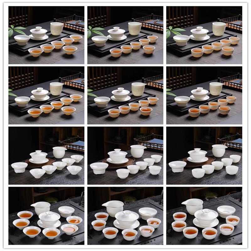 Dragon Embossed Ceramic Gaiwan Tea Set Gift Box