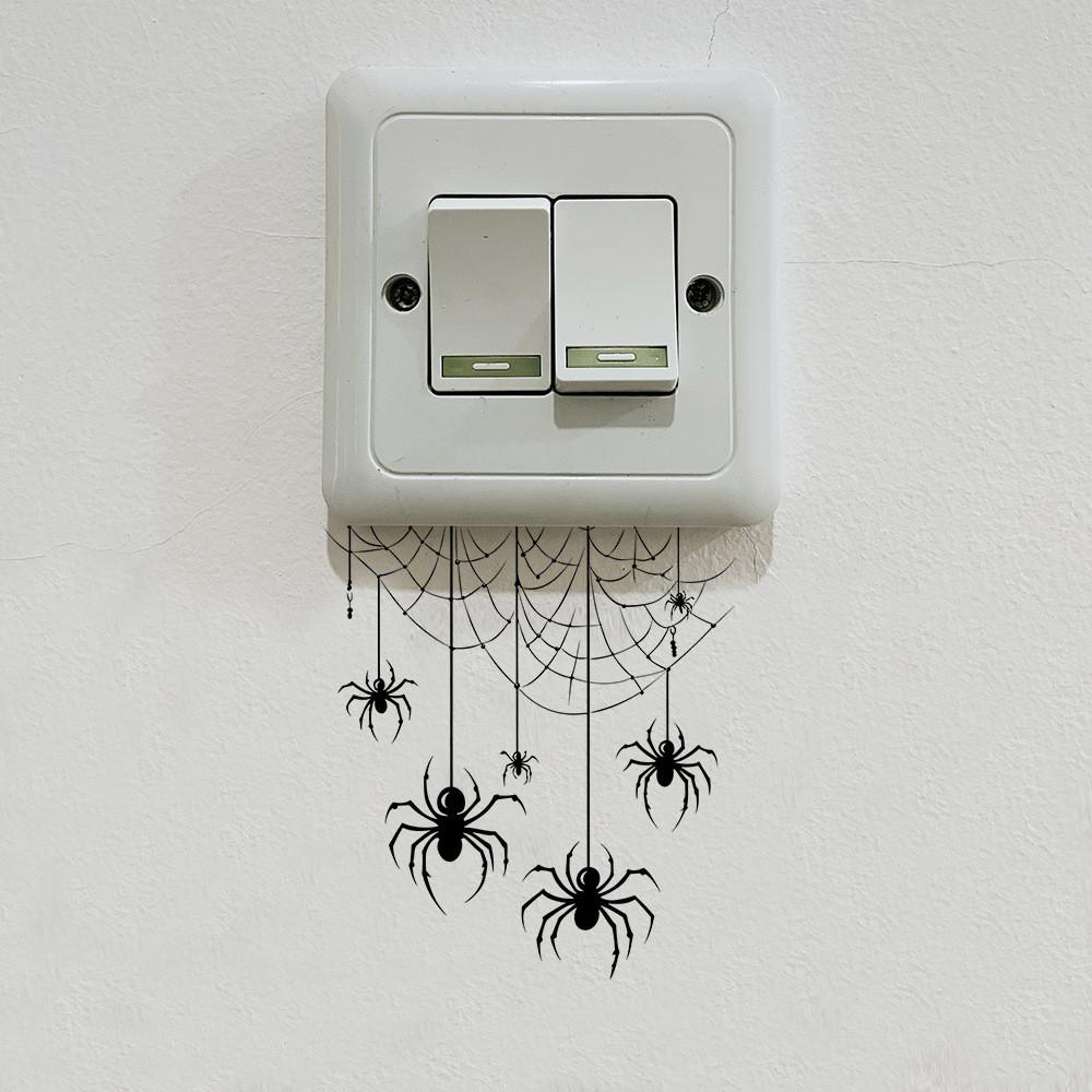 Web Selfadhesive Spider Art Pvc Wall Decal For Living Room And Entryway Decor