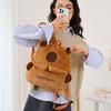 Kids Capybara Teens Plush Bags Animal Backpack Embroidered Details Lightweight