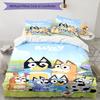 3pcs Bluey Bedding Set Duvet Cover Closure Includes 1 Duvet Cover & 2 Pillowcases, Soft and Comfortable for All Seasons.