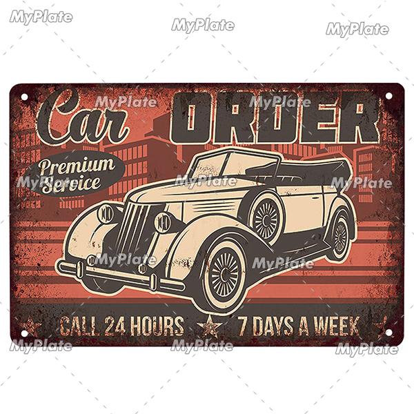 Garage Metallskylt Metallaffisch Plåtskylt Plack Metall Vintage Väggdekor för Bar Pub Motorcykelklubb Man Cave Tool Regler Affisch