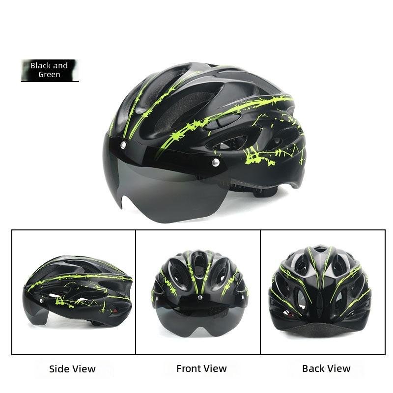 Magnetic-style Visor PC Material Cycling Helmet for Unisex Mountain and Road Bike Safety Roller Skating Use