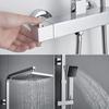 Shower Column - Auralum - Thermostatic Mixer - Square 20 Cm Overhead Shower - Chrome - Adjustable Height