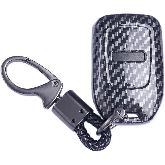 For GMC Key Fob Cover, Carbon Fiber Pattern Key Case for 2017-2022 2023 2024 Suburban Tahoe Silverado 1500 GMC Yukon XL Acadia Terrain Sierra 1500