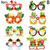 8 szt. Dekoracyjne papierowe okulary na imprezę tematyczną Hawaje Lato Flamingo Okulary z owocami Rekwizyt do zdjęć dla dzieci Dekoracja na przyjęcie urodzinowe
