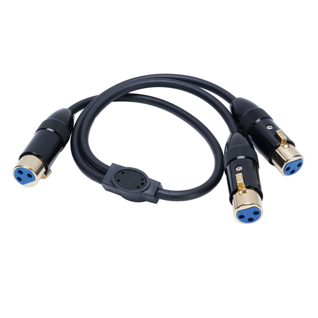 XLR Y Splitter Cable 3 Pin Double XLR Female to Female Balanced Microphone Adapter Cable for Mixer 0