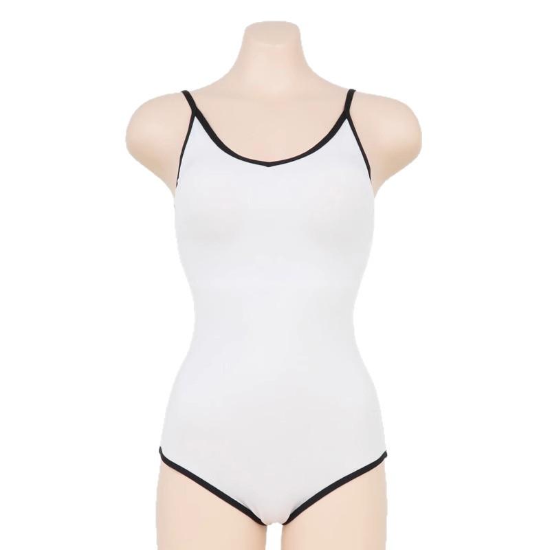 Swimsuit 's black and white simple triangular one-piece sexy and thin, conservative small-breasted hot spring swimsuit