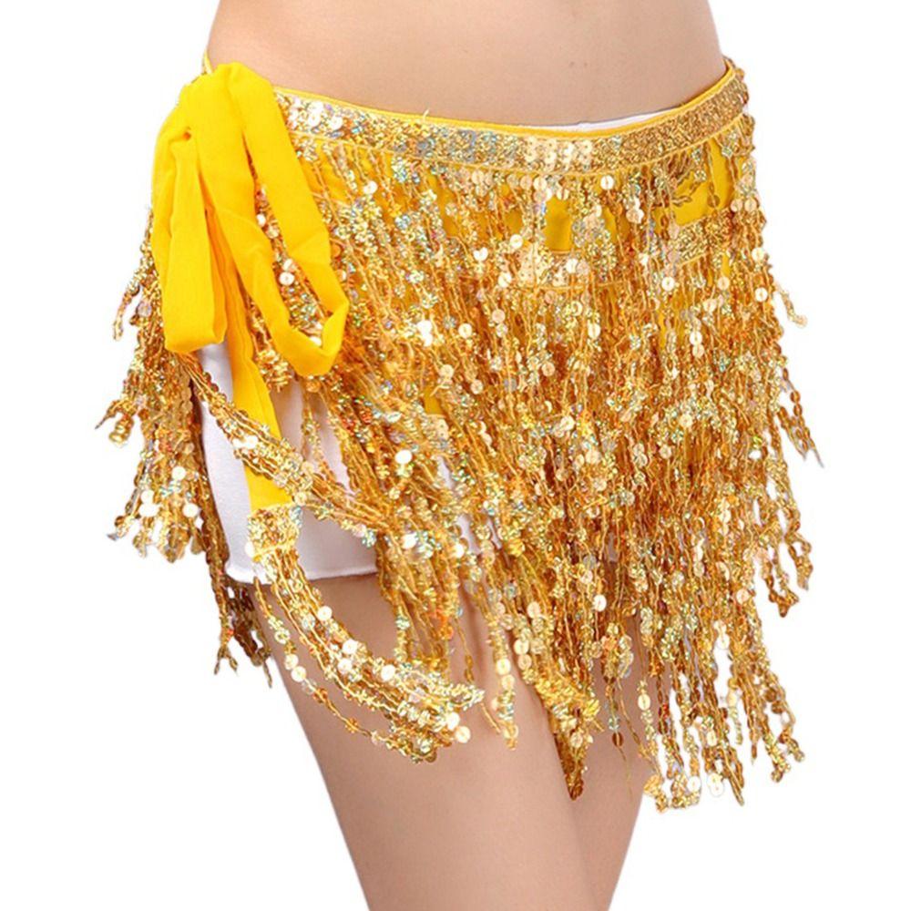 Tassels Dance Belt Sequins Hip Scarf Fashion Belly Dance Skirt  Street Wear