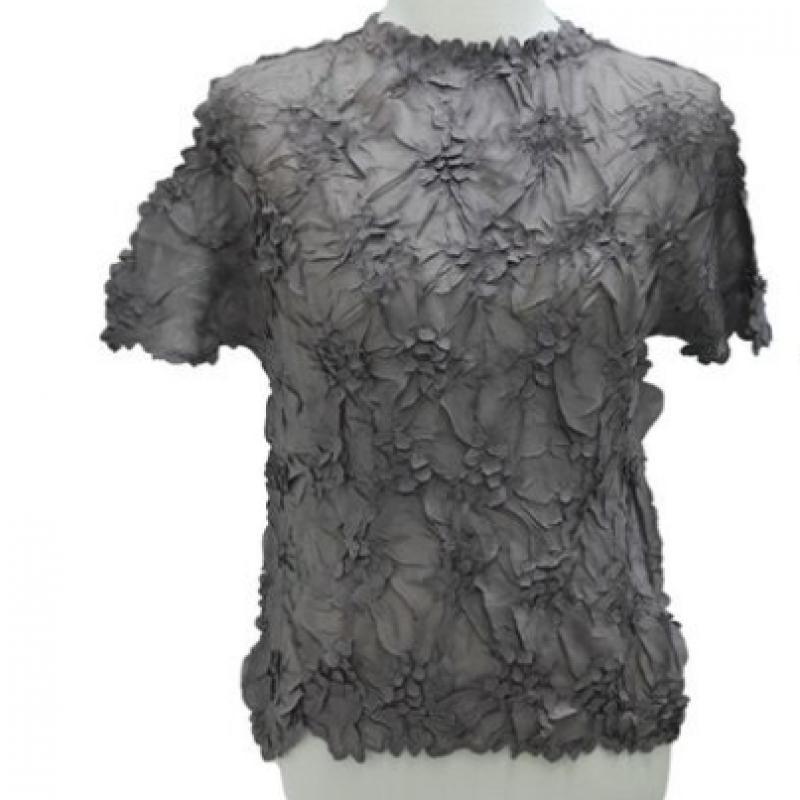 Shiz Madam SeaSon 2 EmboSSed Sheer Half Sleeve Tee Mom S Wear T57106