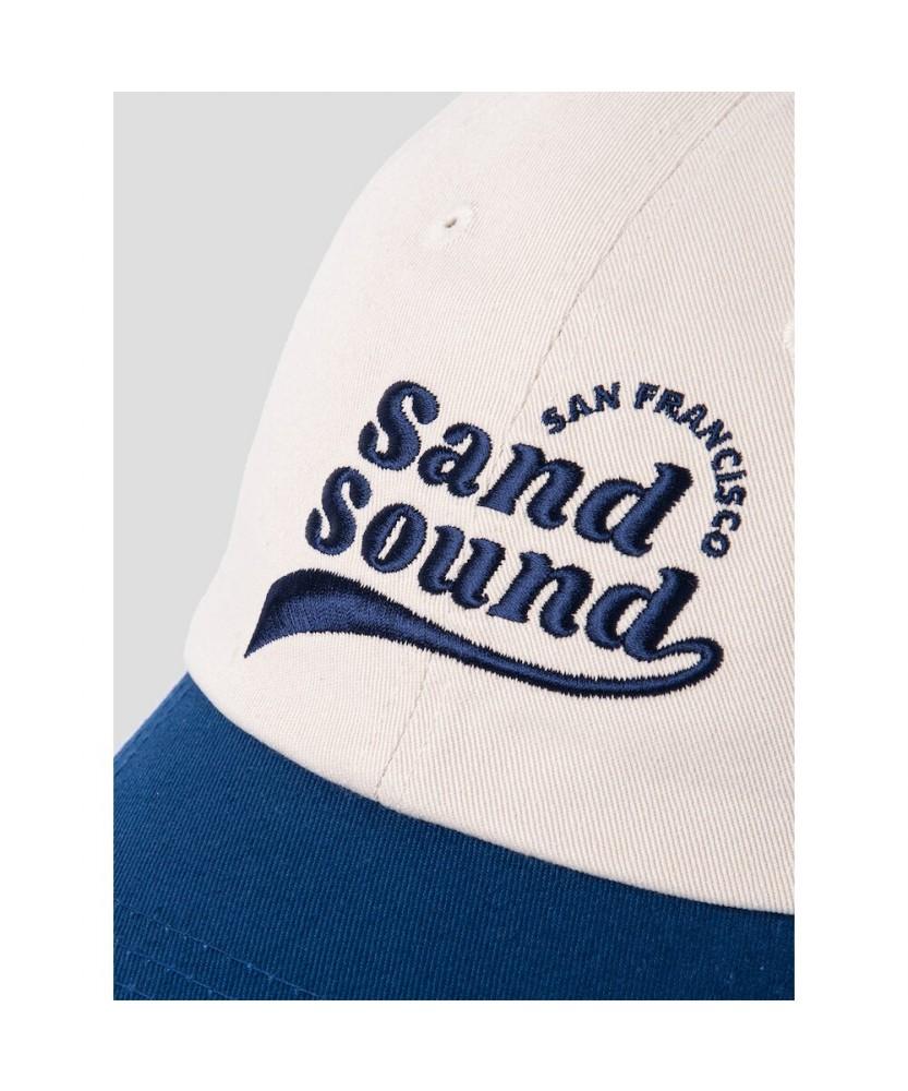 Saendeusaundeu (Unisex) Big Wave Logo Cap Blue & Ivory