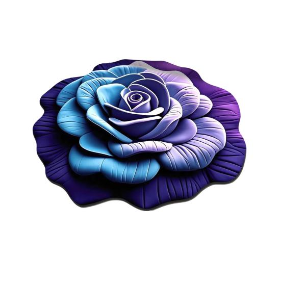 3D Rose Flower Area Rug Non-slip Washable Absorbent Plush Floor Mat Irregular Floral Carpet Indoor Living Room Bedroom Bathroom Kitchen Decoration