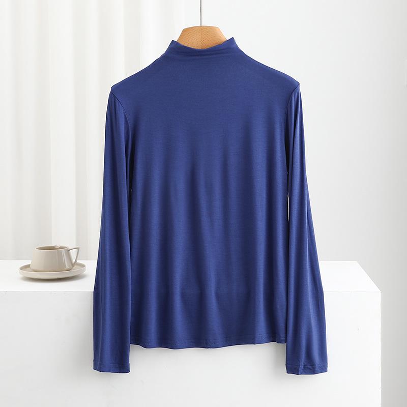 

Women s Slim Fit Modal Long Sleeve High Neck Top - Fashionable, Versatile Base Layer for Spring/Autumn Extra Large