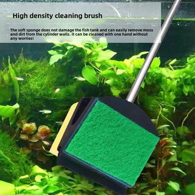 31/54cm Long Handle Durable Cleaning Brushes Plastic Aquarium Glass Algae Cleaner Removal Corner Gap Cleaning Tools for Home