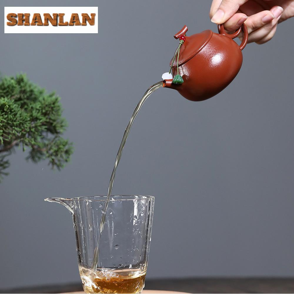130ml Creative Yixing Purple Clay Teapots Handmade Eggplant Pot Raw Ore Zhu Mud Kettle With Infuser Zisha Tea Set Cha Supplies