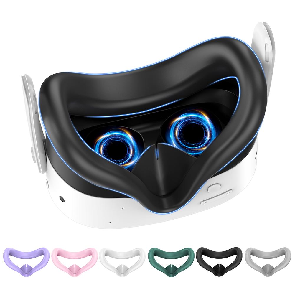 Silicone VR Face Cover Sweatproof Face Cushion with Anti-Leakage Nose Pad Face Cushion Pad Replacement for Meta Quest 3S
